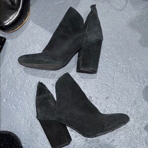 Steve Madden Charcoal Suede Heeled Boots